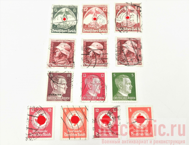 Почтовые марки 3 Рейха (13 шт.) 