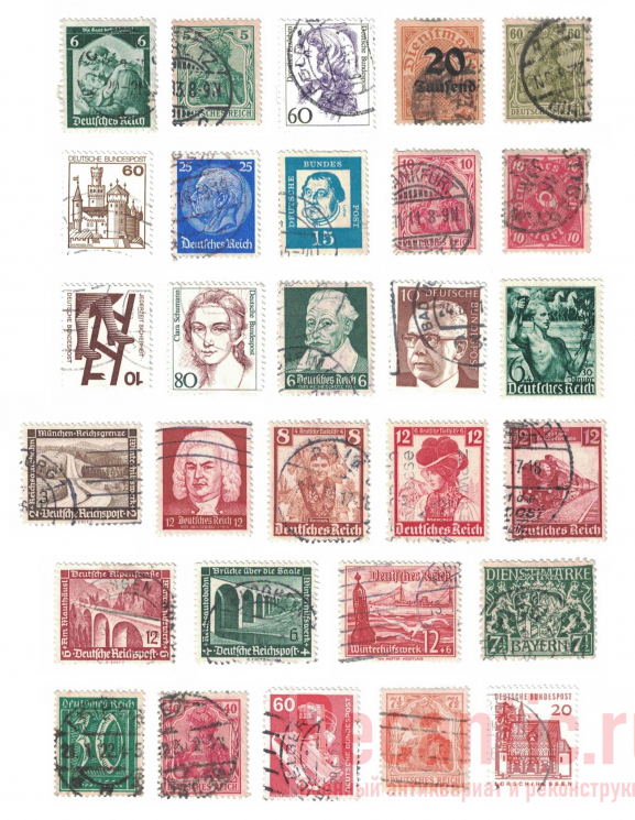 Почтовые марки 3 Рейха (29 шт.)