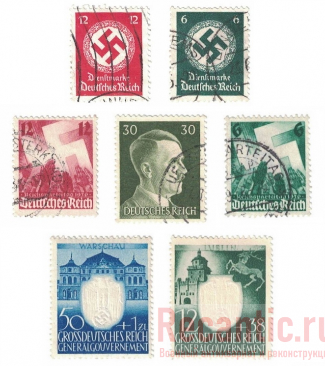Почтовые марки 3 Рейха (7 шт.)