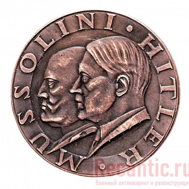 Медаль "Mussolini & Hitler" (медь)
